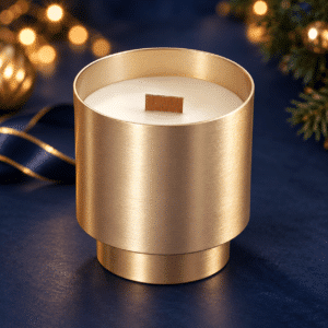 Gold Wood Wick Candle (Ginger Flower)